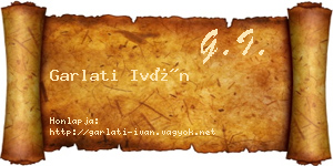 Garlati Iván névjegykártya